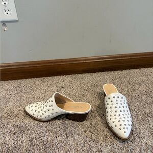 CL by Laundry White Studded Mules
